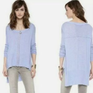 Free People Lace Road Tunic Linen Cotton  Scoop Neck Hi Low Lightweight Boho